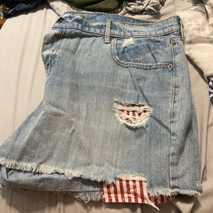 American flag jean shorts